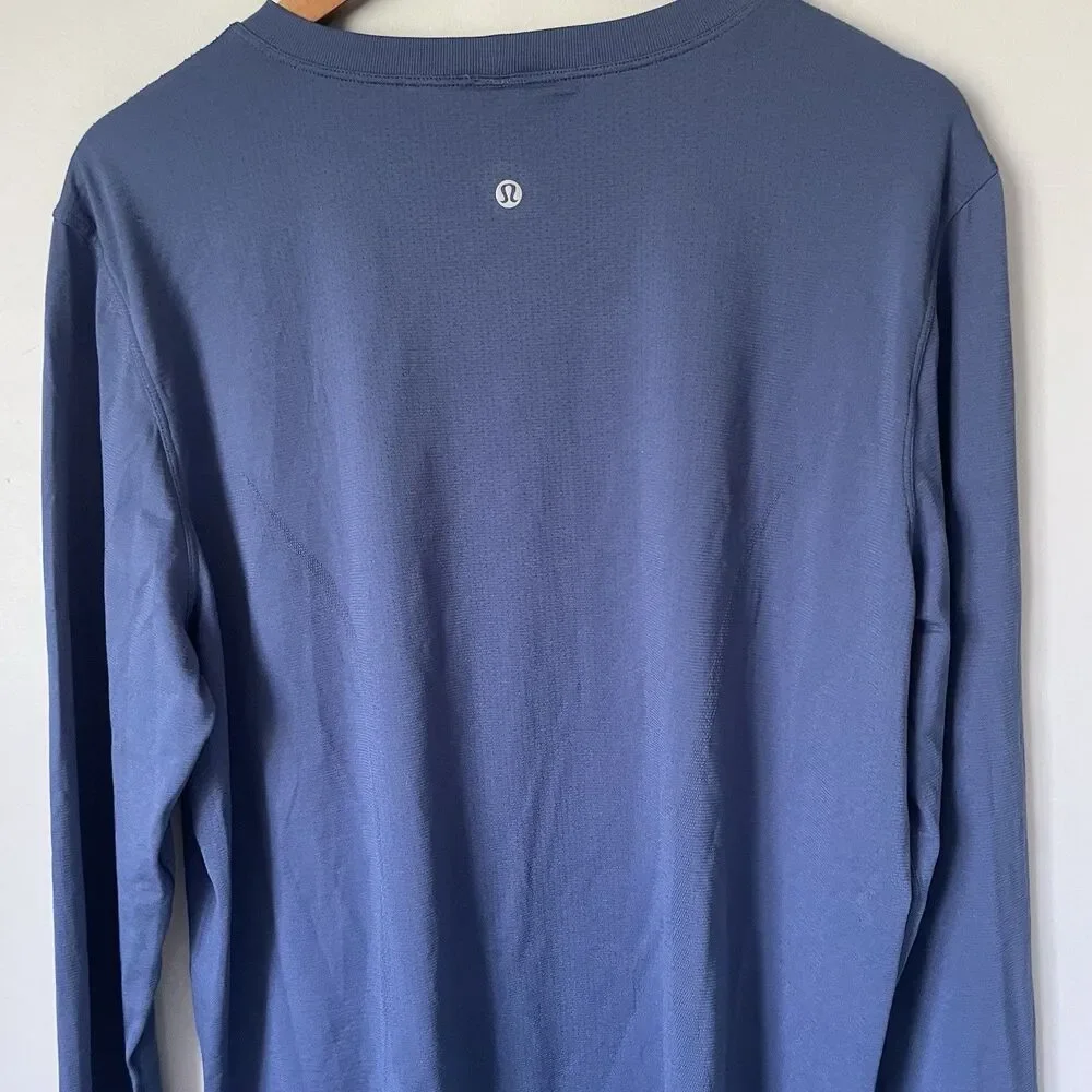 Lululemon Swiftly Relaxed Long-Sleeve Top Hip Length Athletic Navy Blue Size 12